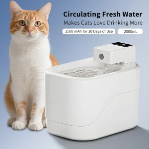 2L Automatic Cat Water Fountain with Motion Sensor, Ultra-Quiet Pet Drinking Fou