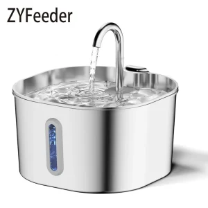 2.2L Automatic Cat Water Fountain Stainless Steel Pet Dog Water Dispenser