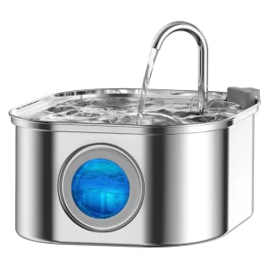 3.2L Stainless Steel Pet Water Fountain Auto Cat Dog Dispenser Drinking Bowl