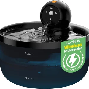 Cat Water Fountain Wireless Battery Operated 88oz/2.6L Automatic Pet Water