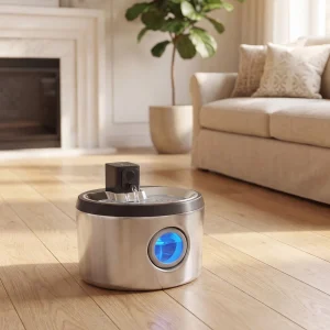 PawHut Wireless 4L Cat Water Fountain for Drinking Stainless Steel Cordless